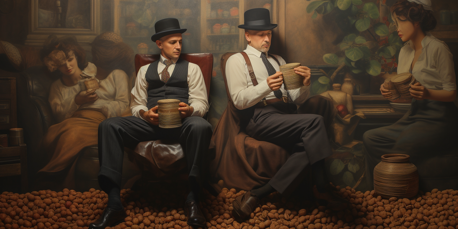 Norman Rockwell-inspired coffee beans aroma