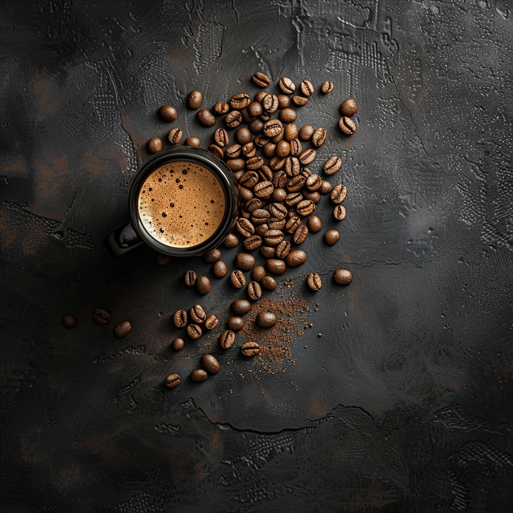 Coffee beans and glass mockup