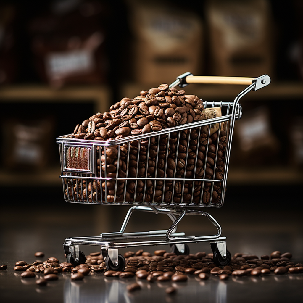 A cart filled with aromatic coffee beans