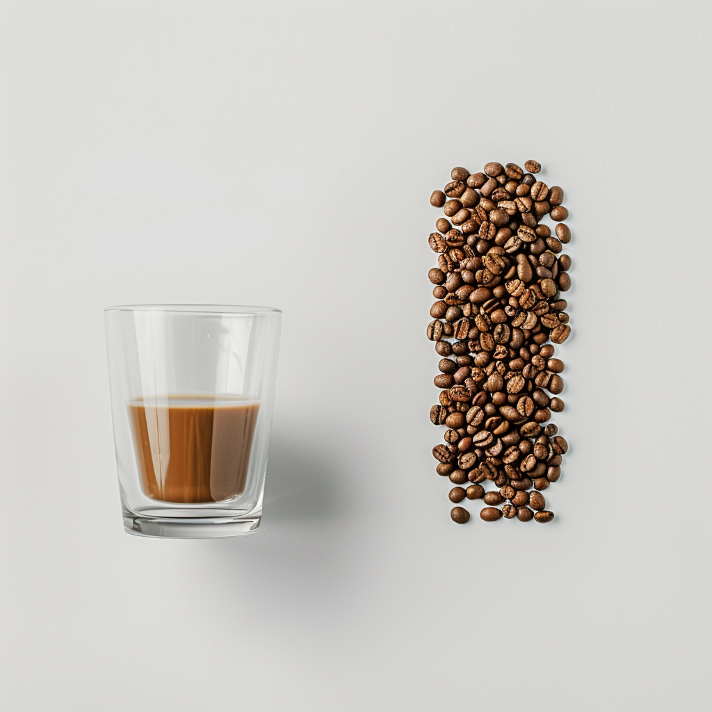 Coffee beans and glass mockup