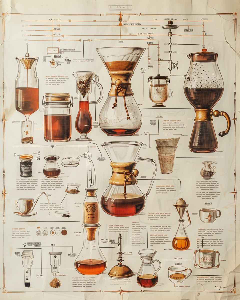 Ernst Haeckel style coffee brewer poster