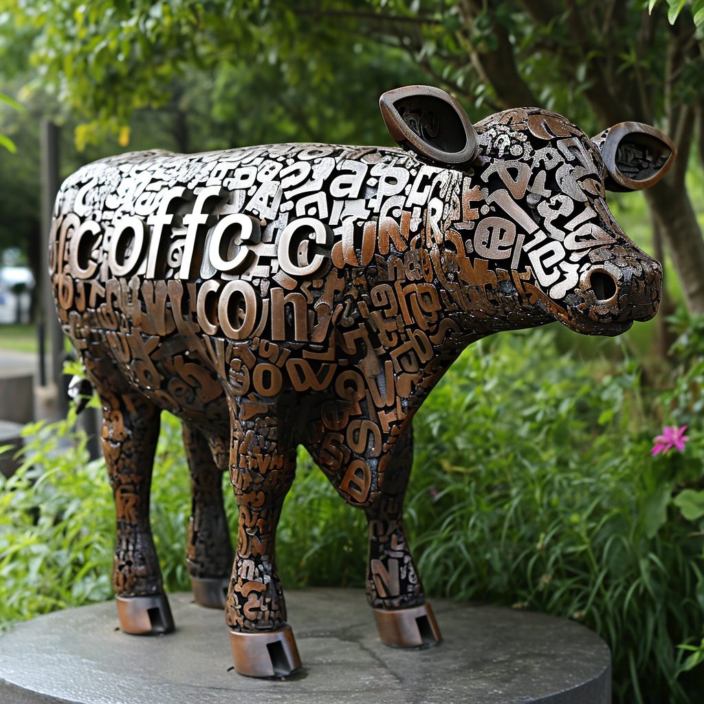 Unique artwork of a coffee cow