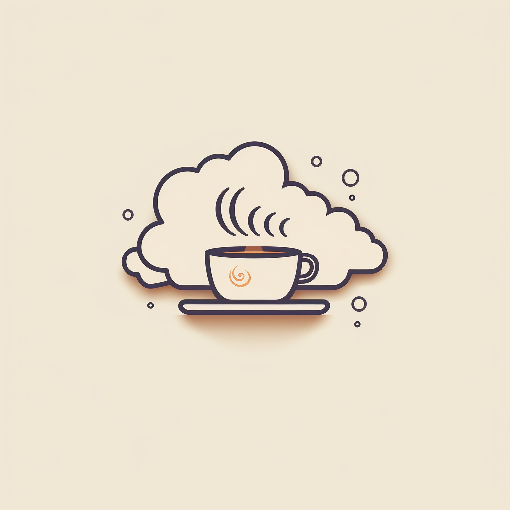 Coffee logo with cloudy theme