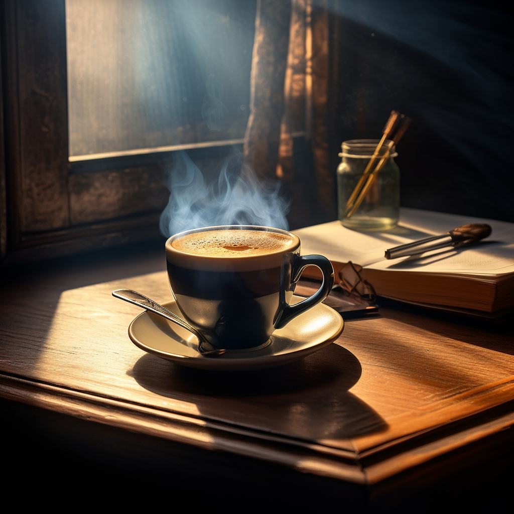 A Cup of Coffee on Table