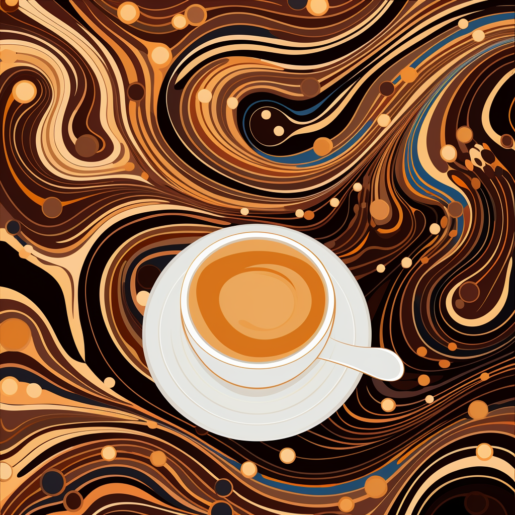 Coffee Pattern Artwork Blend Surreal