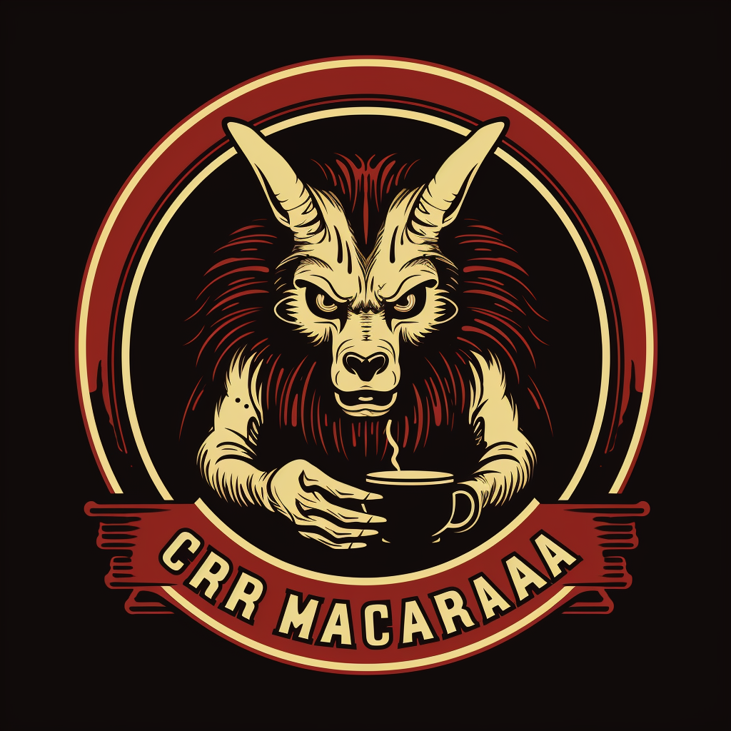 Illustration of a Chupacabra on Coffee Roasting Logo