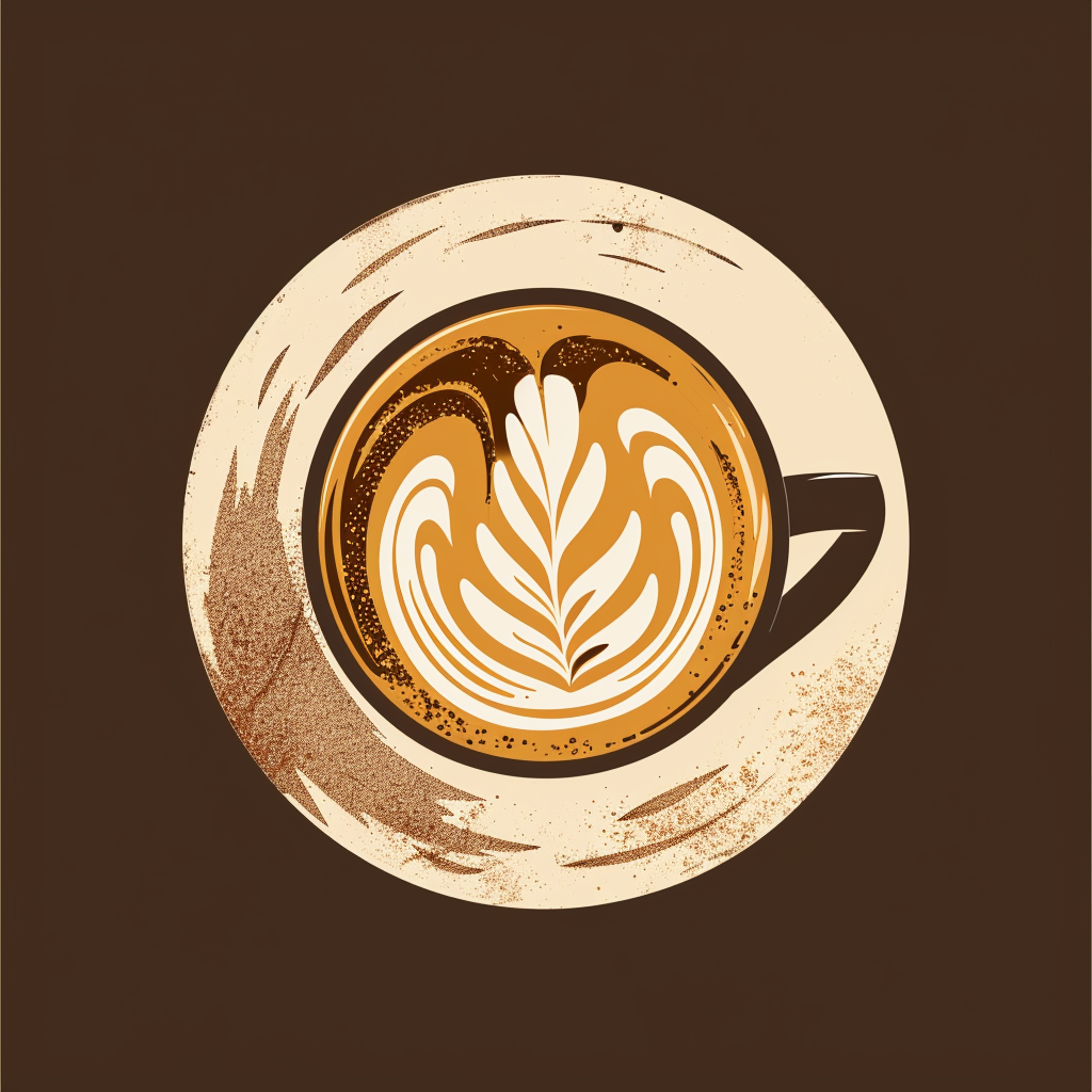 Coffee shop logo with latte art