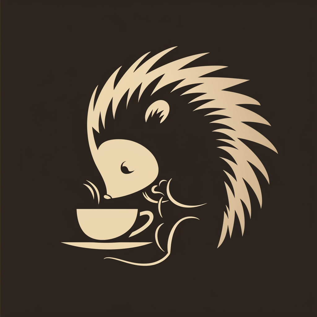 Porcupine coffee shop logo design