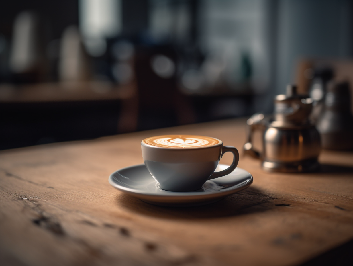 Coffee cup with beautiful latte art