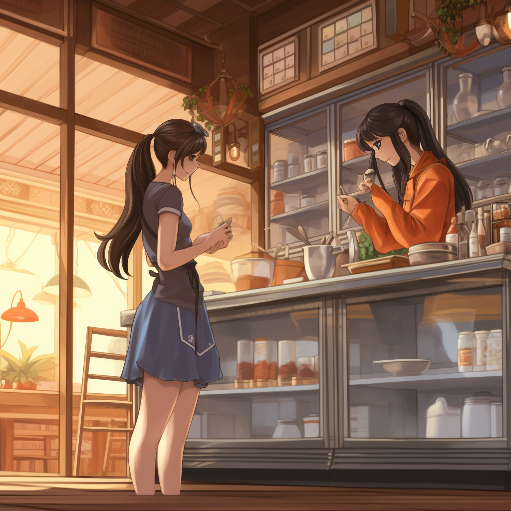 Staff serving customers at coffee shop