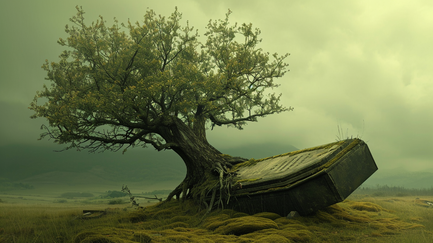 Coffin growing like a tree