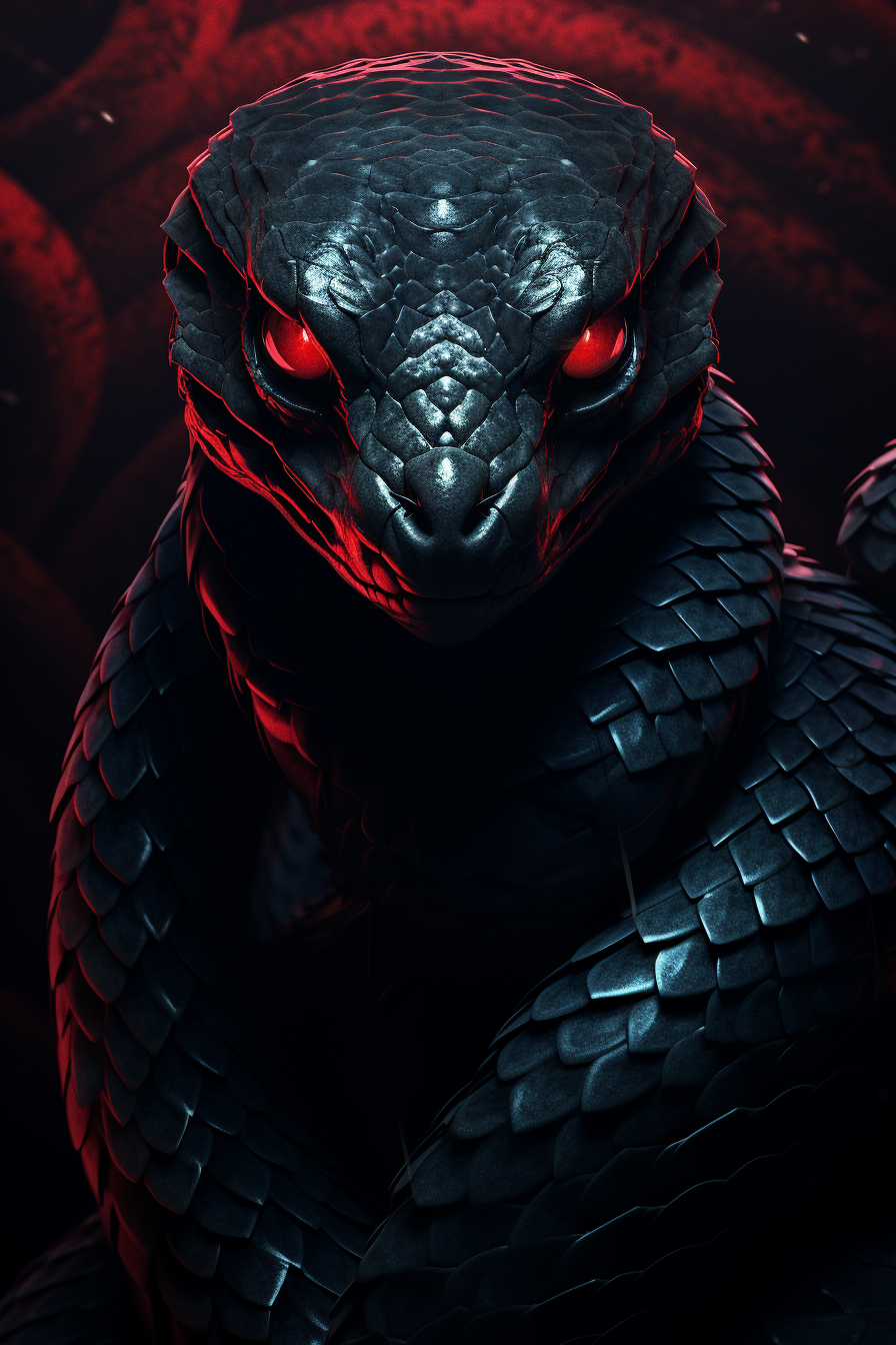 Beautifully Illustrated Dark Fantasy Snake Logo