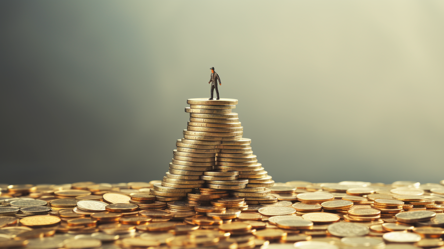 Coin Pyramid with University Student