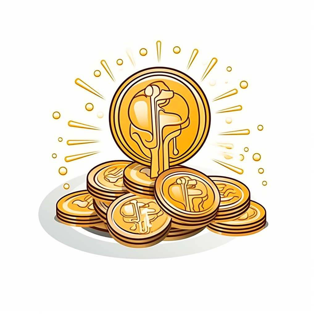 Stroke of golden coins icon vector illustration