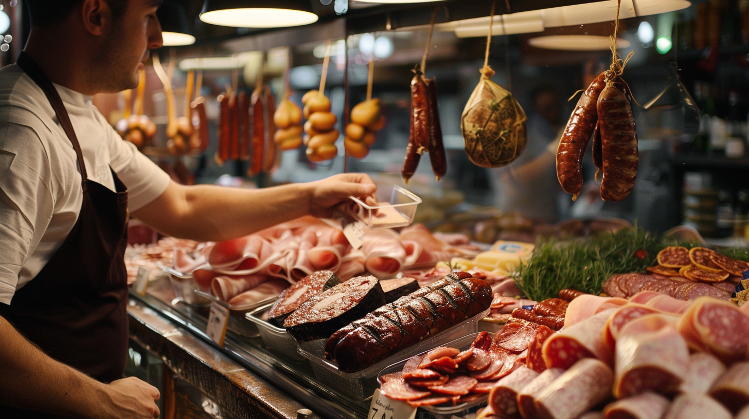 Man Observing Cold Cuts