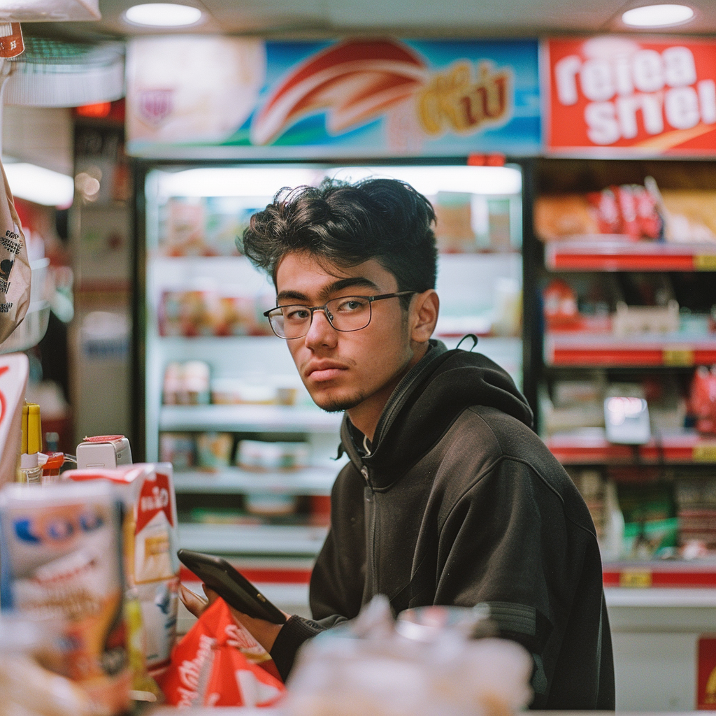 Student at Gas Station Counter