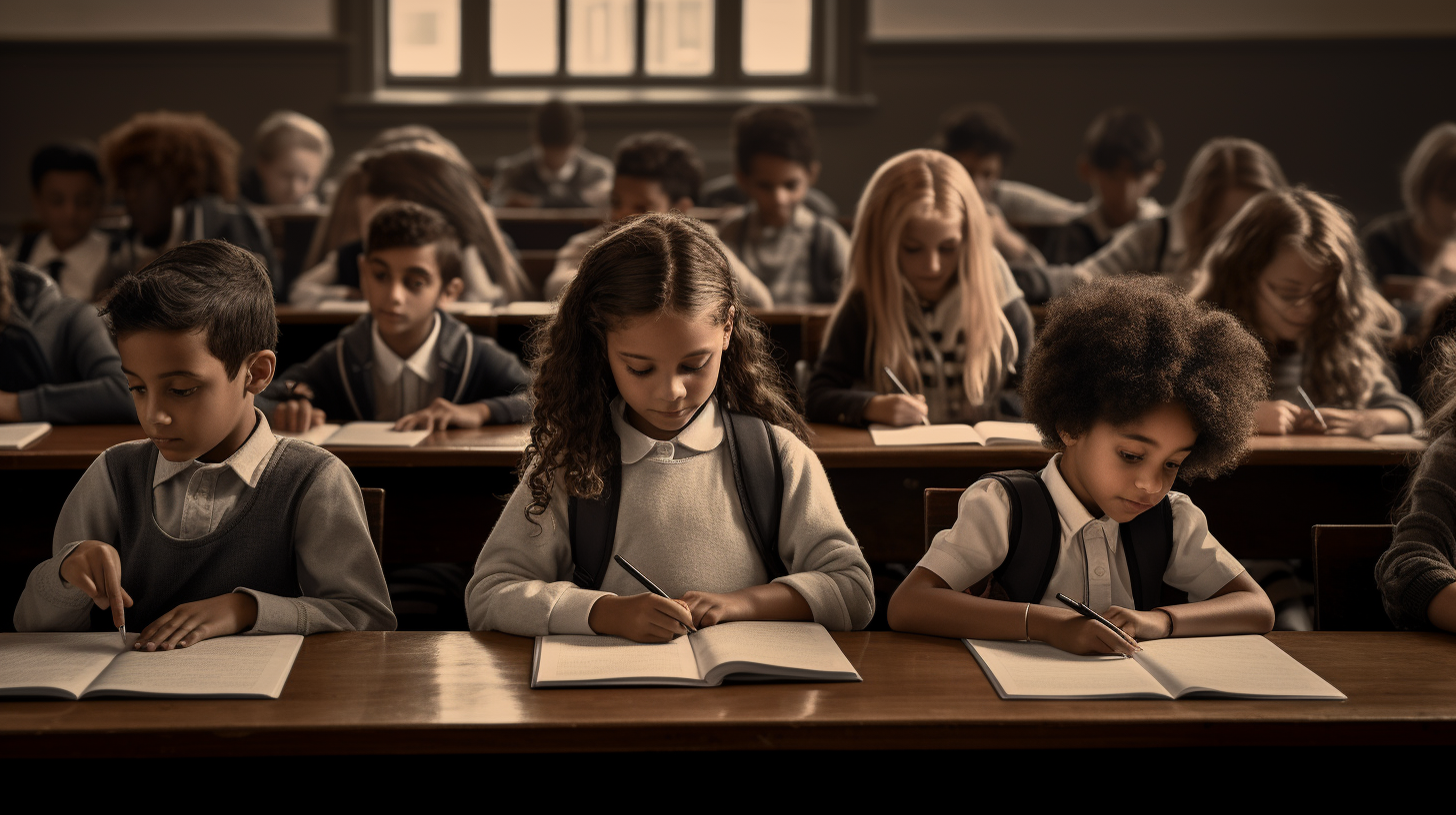 College students actively listening and taking notes