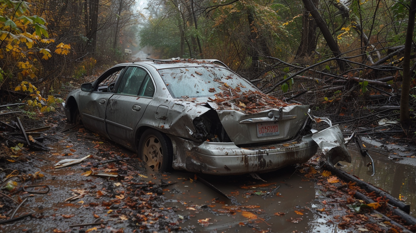 Sedan and Station Wagon Collision