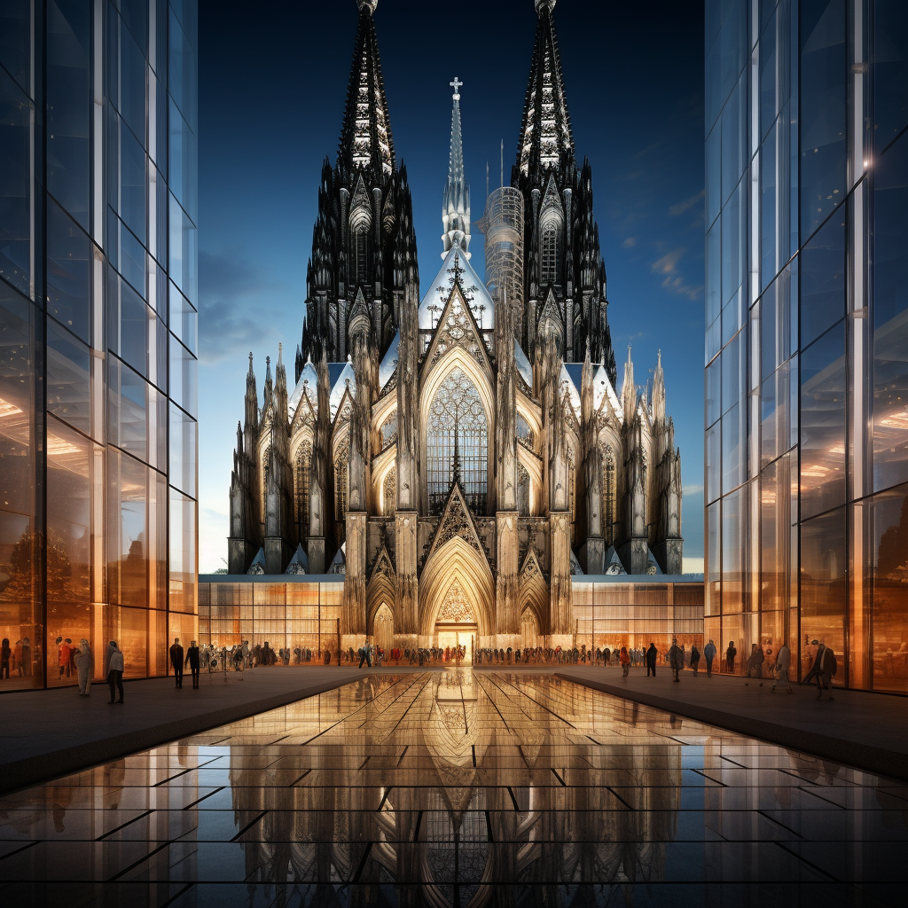 Cologne Cathedral in Frank Lloyd Wright Style