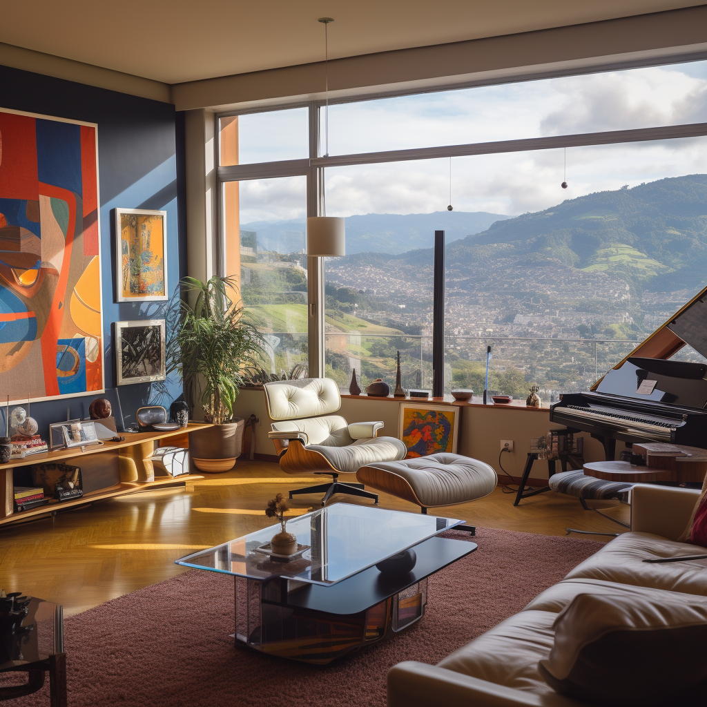 Spacious living room in a Colombian apartment