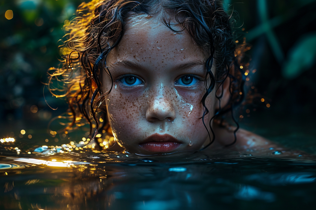 Beautiful Colombian girl with curly hair and freckles