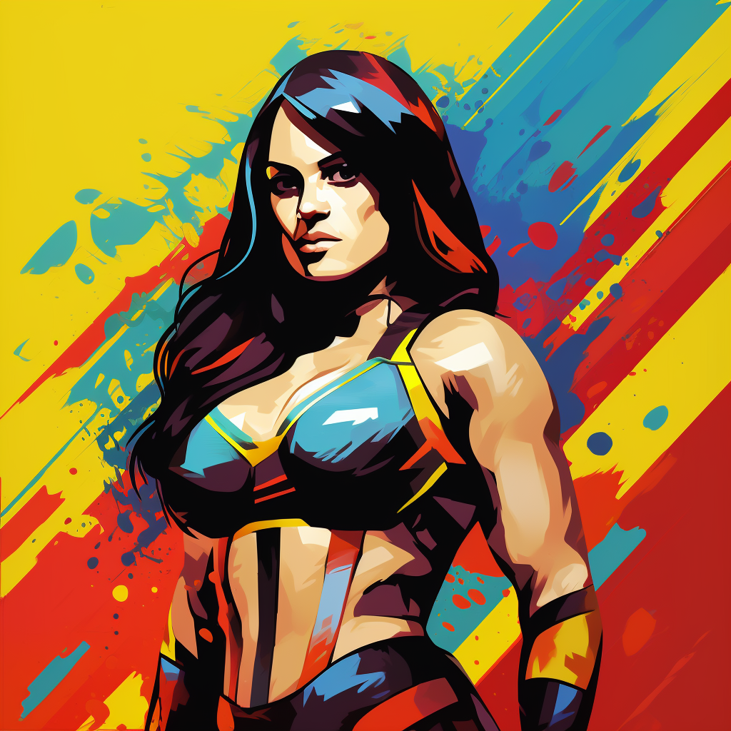 Colombian Female Wrestler in Frank Miller's Comic Style