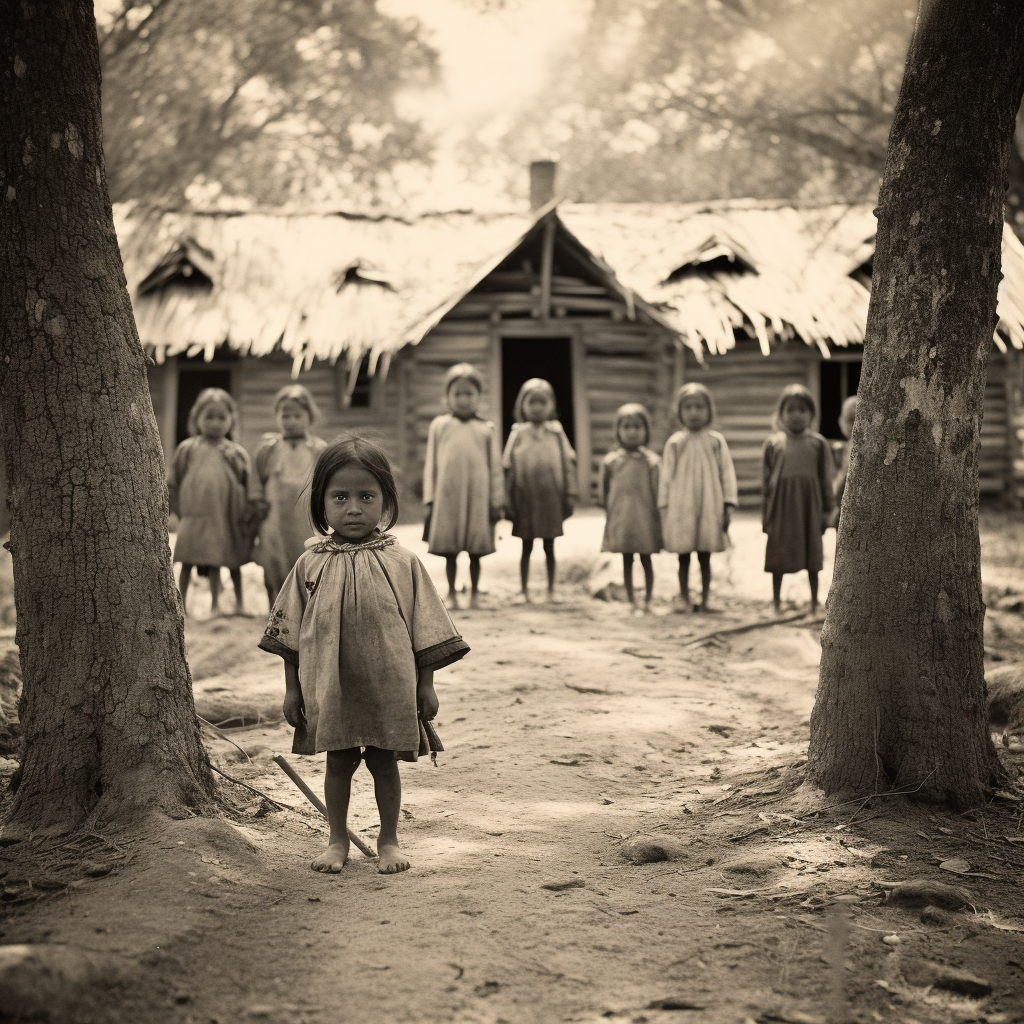 Black and white photo of a colonial San Antonio jacal