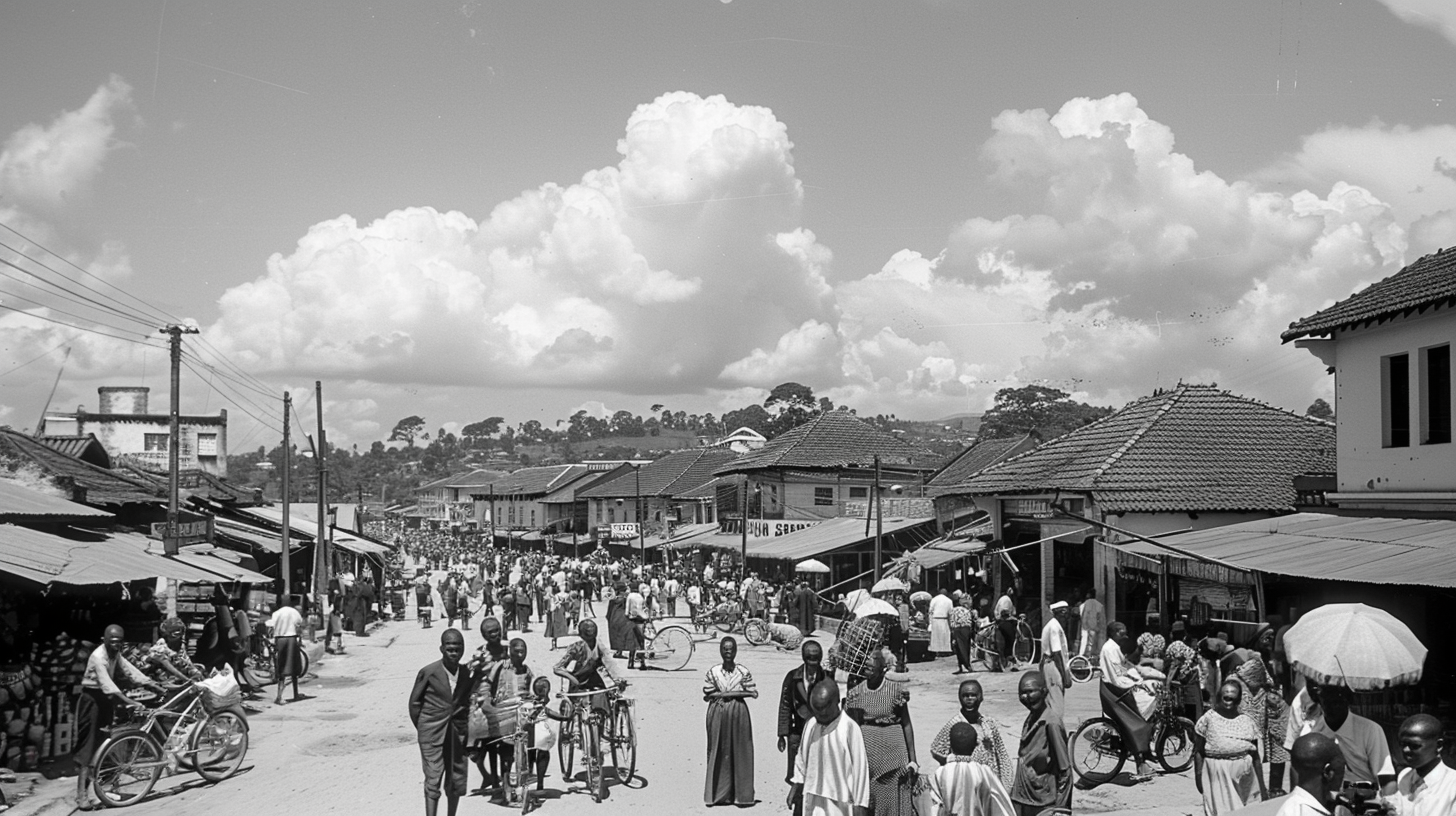 Colonial City Scene Uganda Protectorate