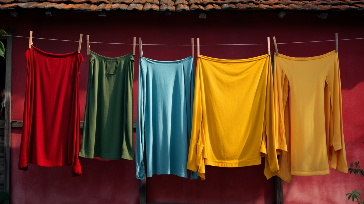 Colorful clothes hanging outdoors