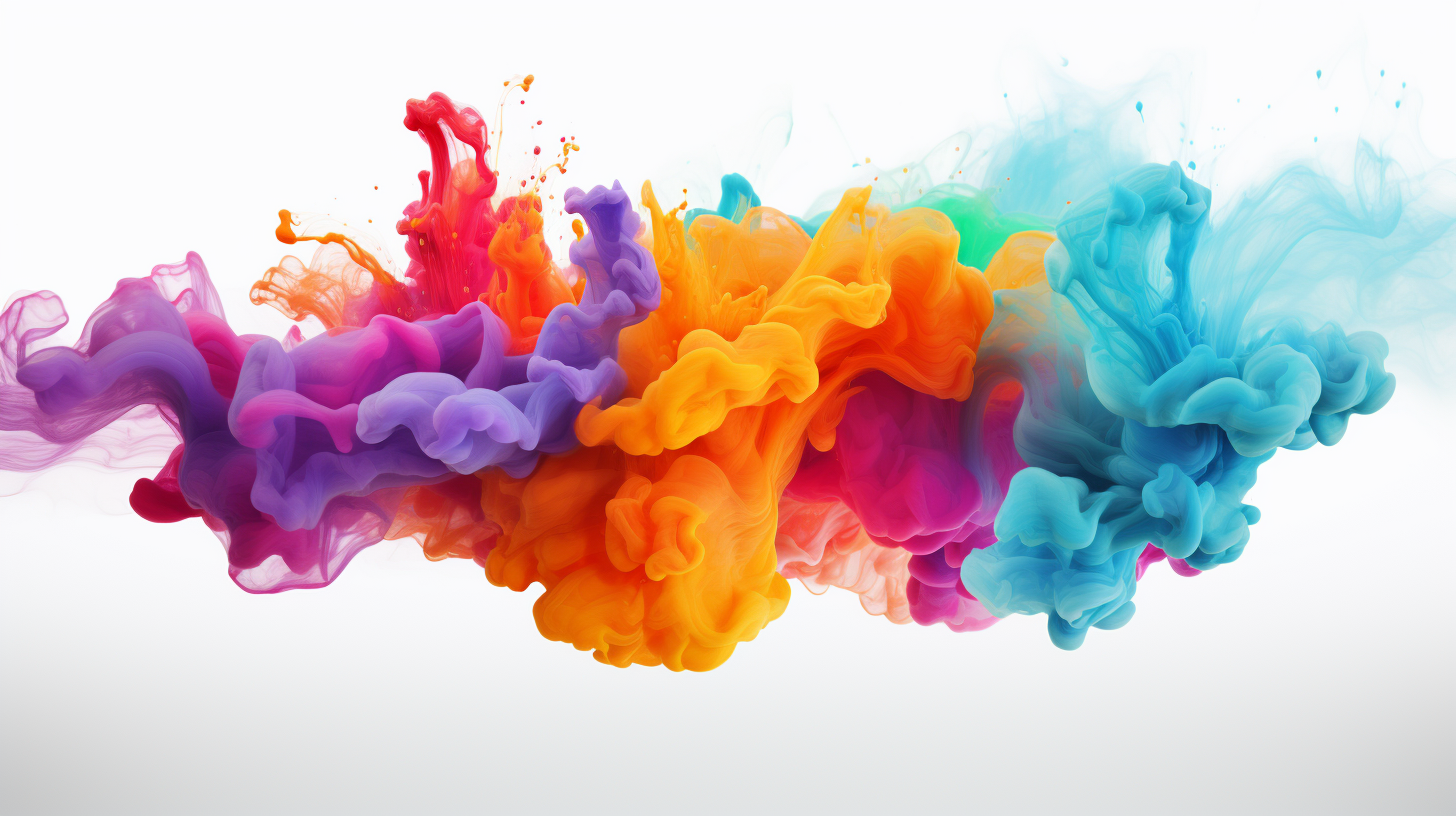 Colorful cloud splash on white