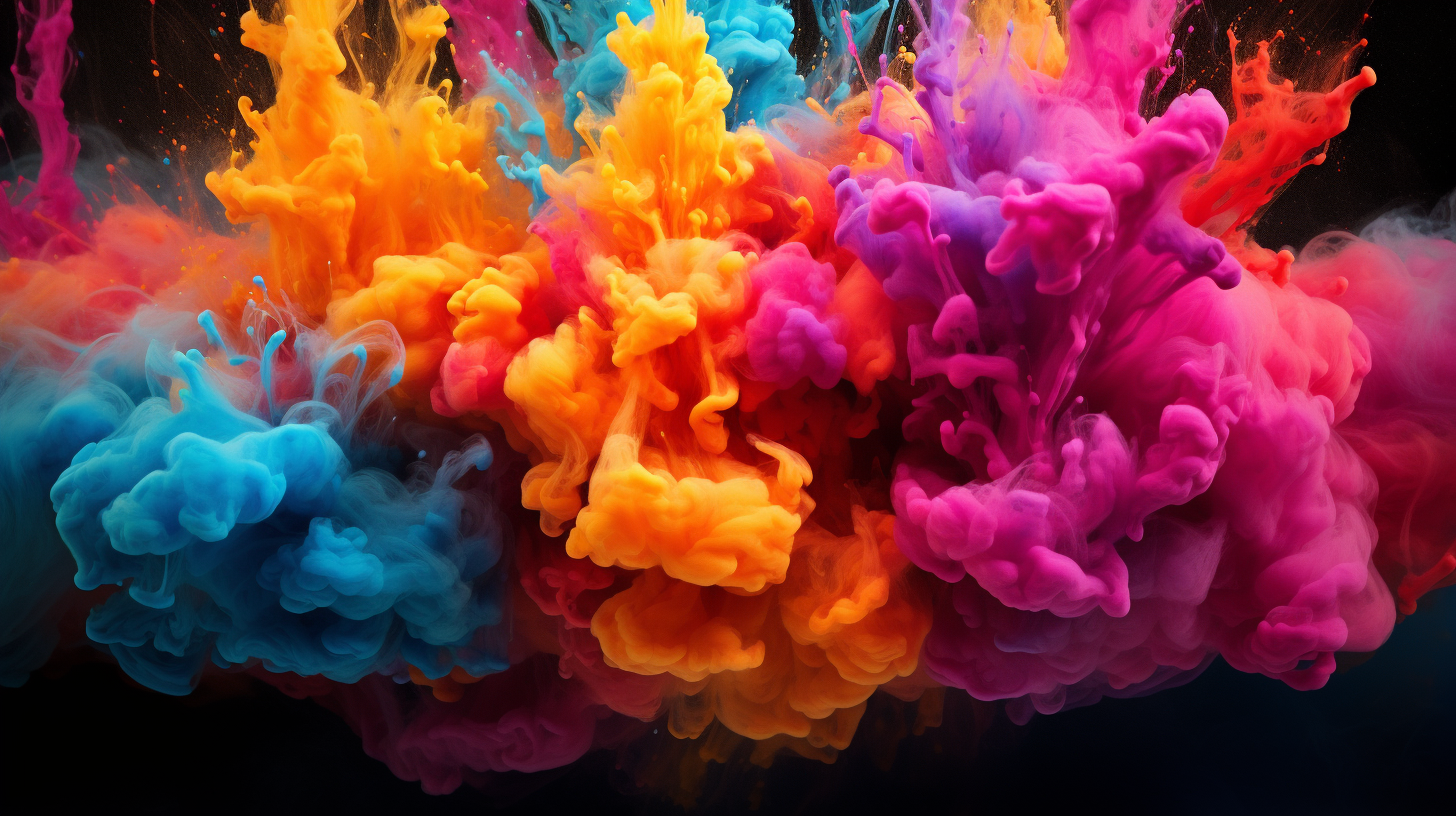 Colorful cloud splash in action