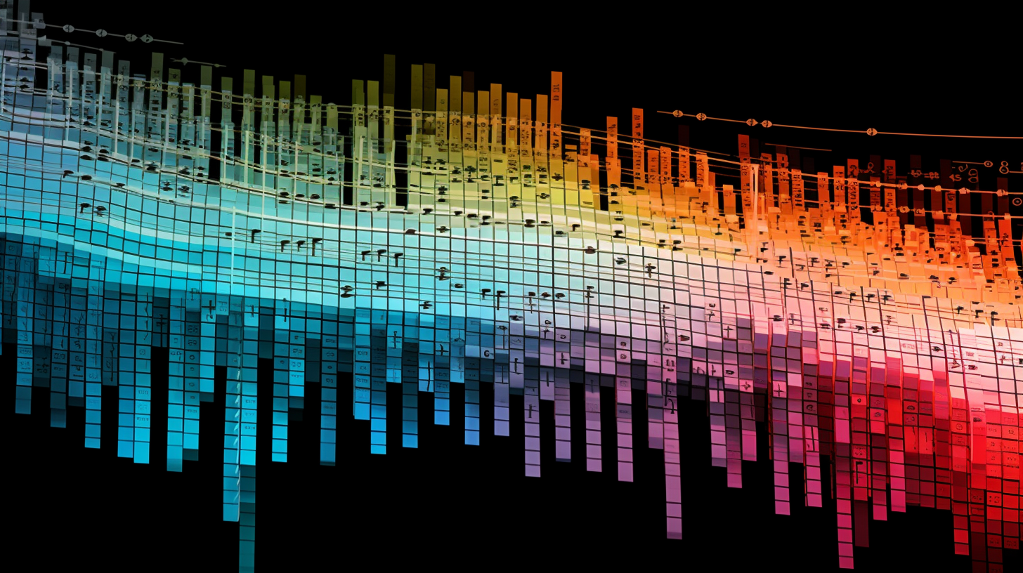 Color-coded sheet music illustration