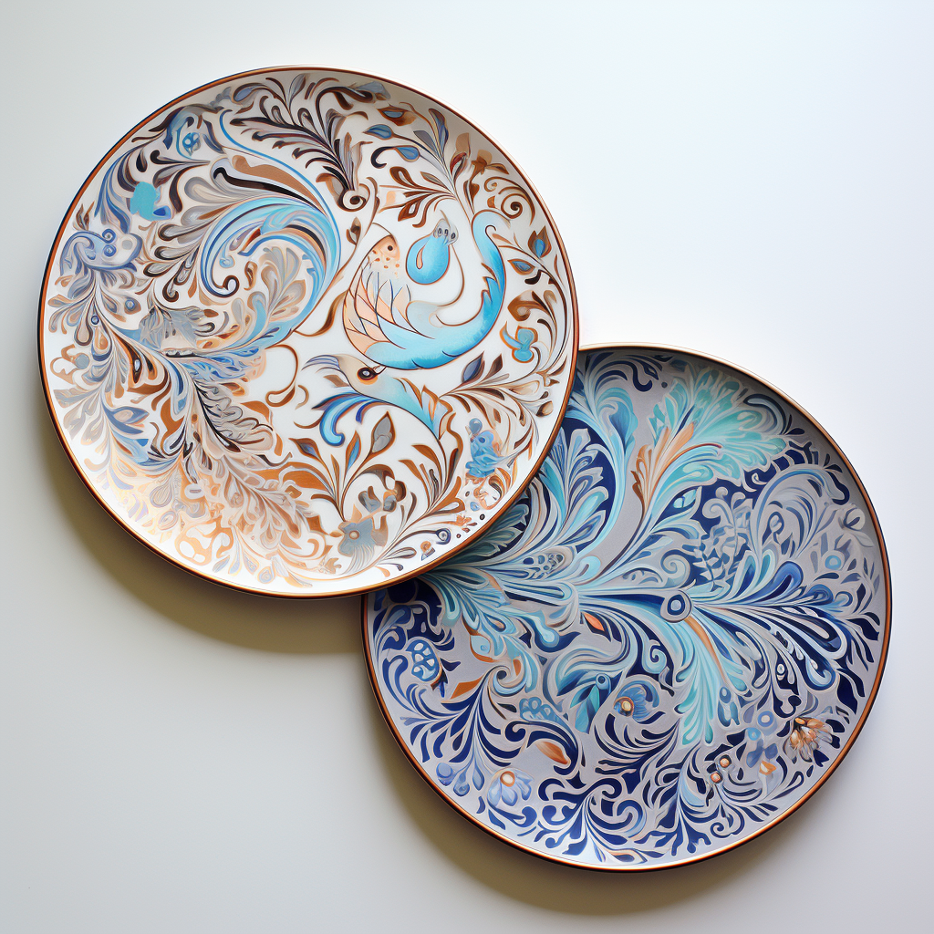 Three plates with lovely designs