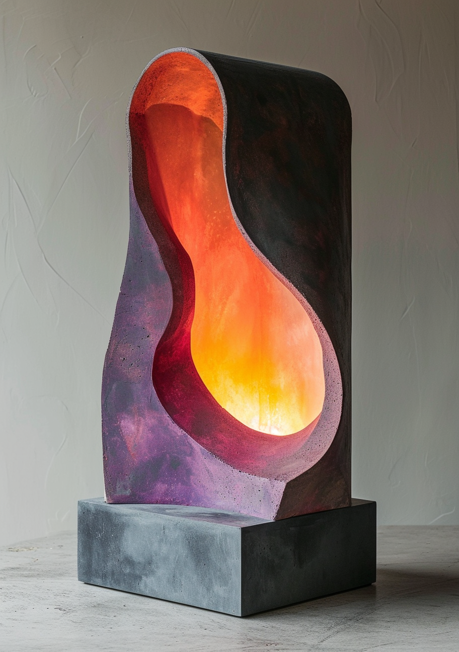 Colored Concrete Sculpture Ambient Light