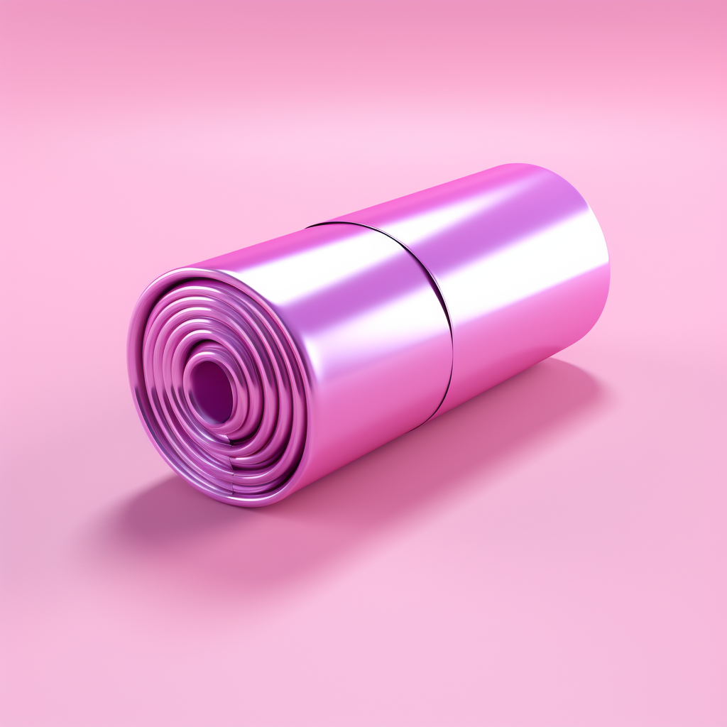 Colorful gift wrap on pink background