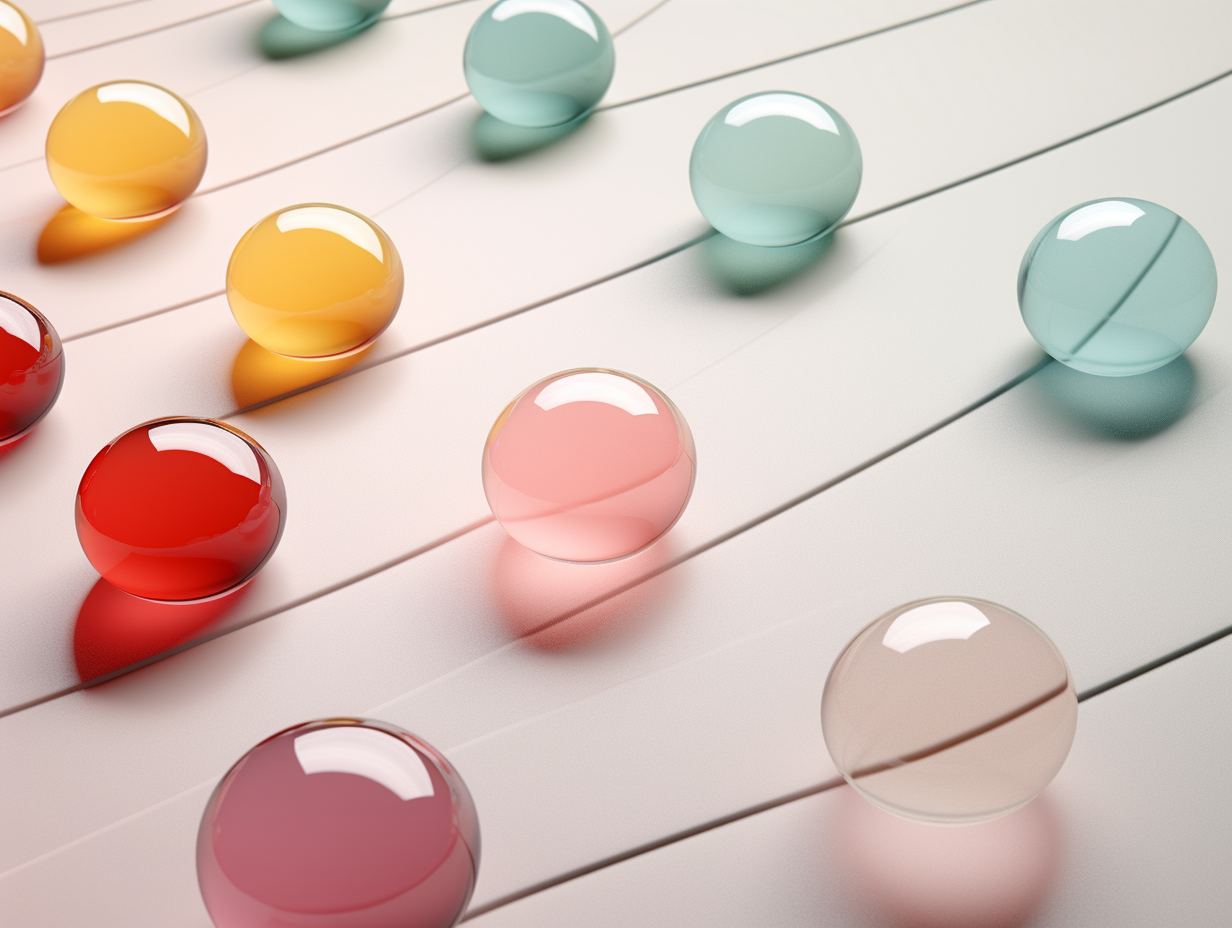 Various Colored Marbles on Table