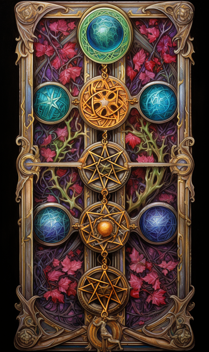 Vibrant and intricate Tarot fantasy illustration