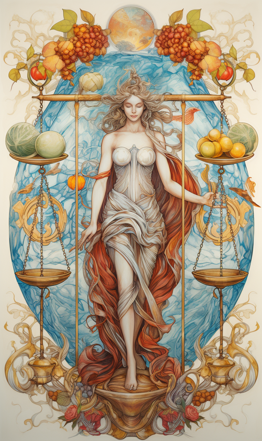 Colorful Justice Tarot Fantasy Art