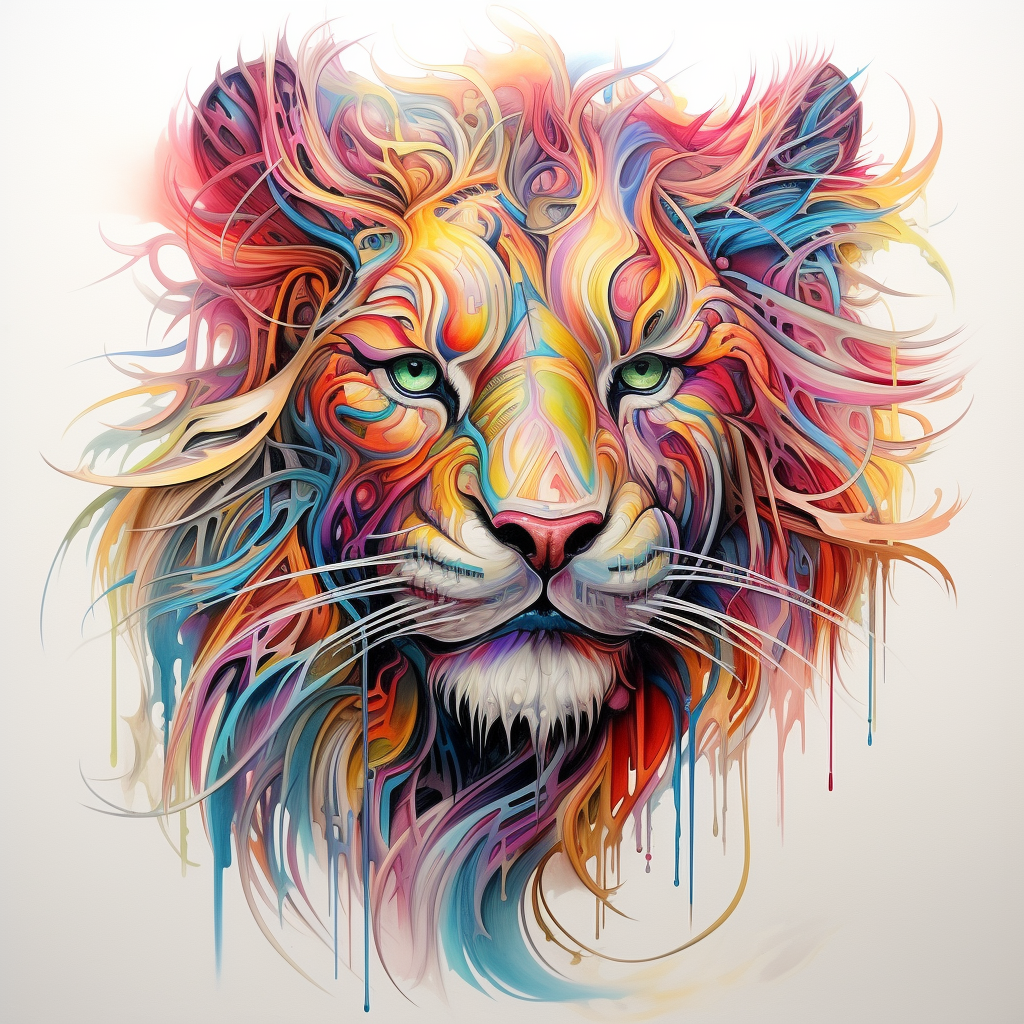 Vibrant animal graffiti artwork