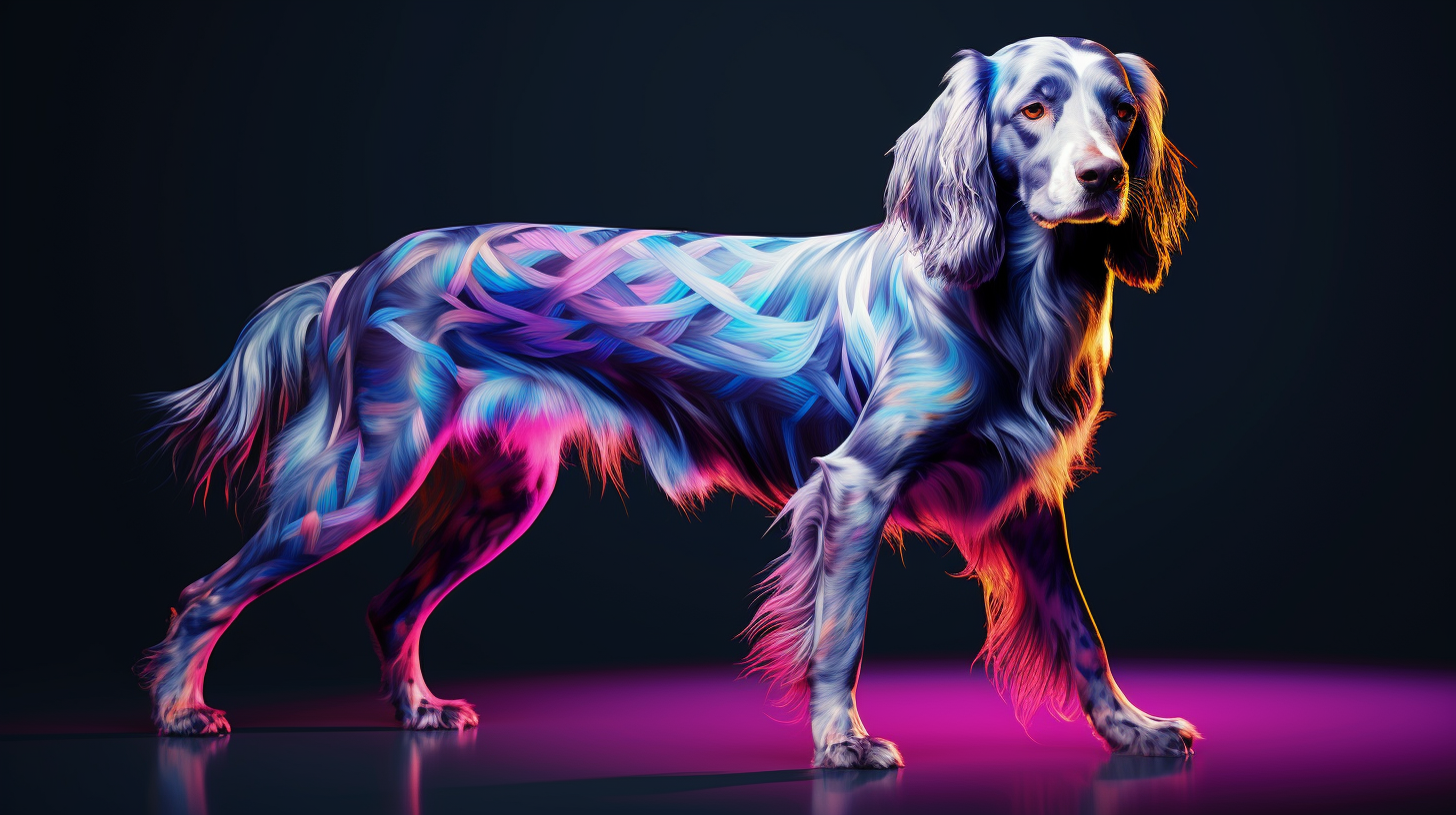 English Setter with Colored Square Body