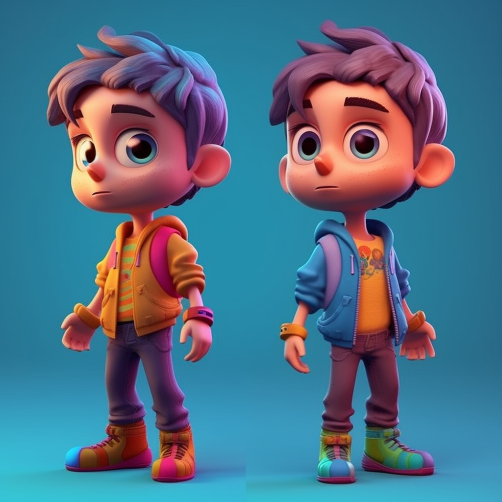 Cute and Colorful 3D Character Boy