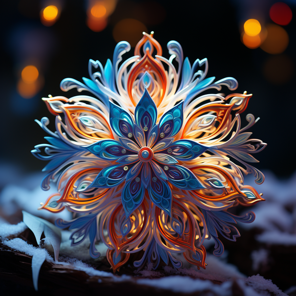 Vibrant 3D Snowflakes Decorations