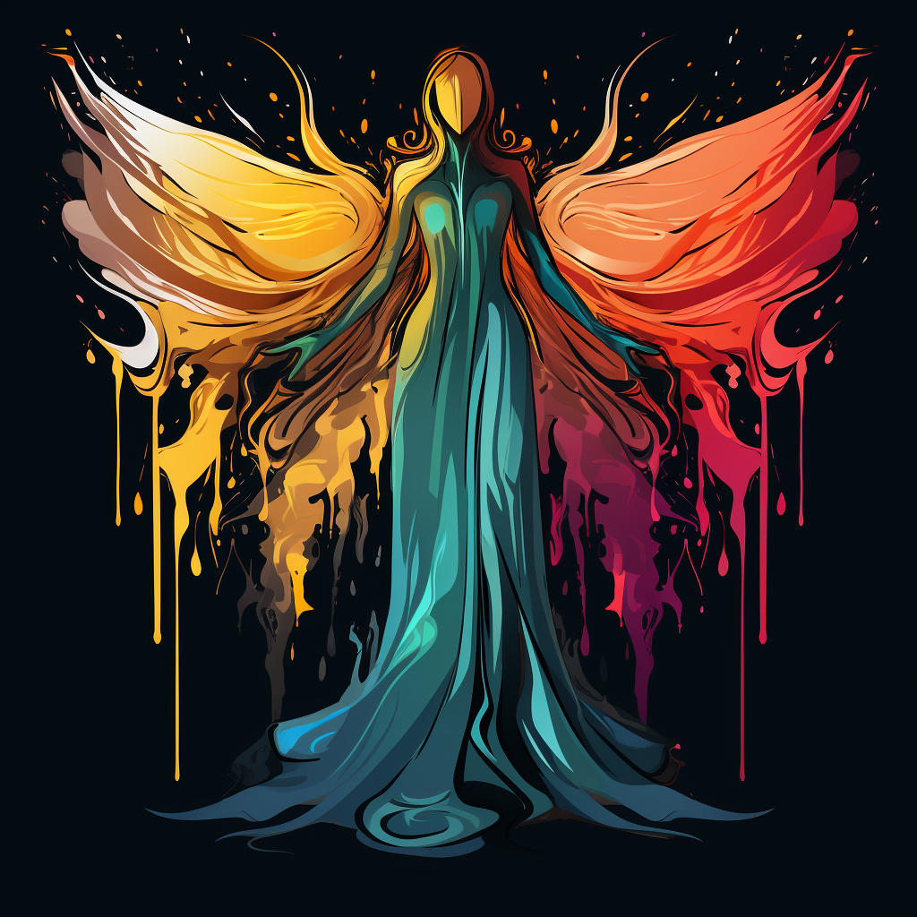 Colorful abstract angel t-shirt