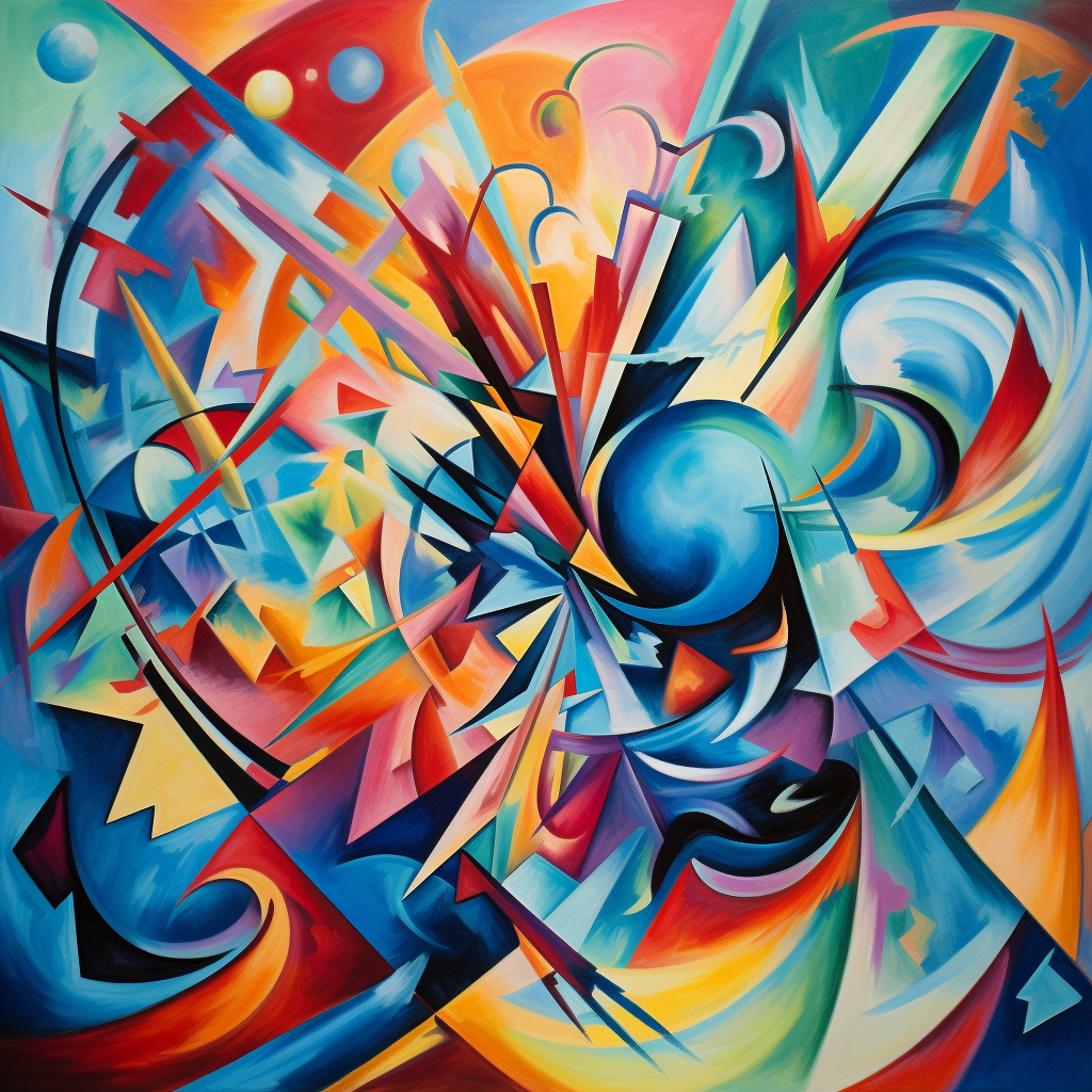 Colorful abstract painting of change and chaos