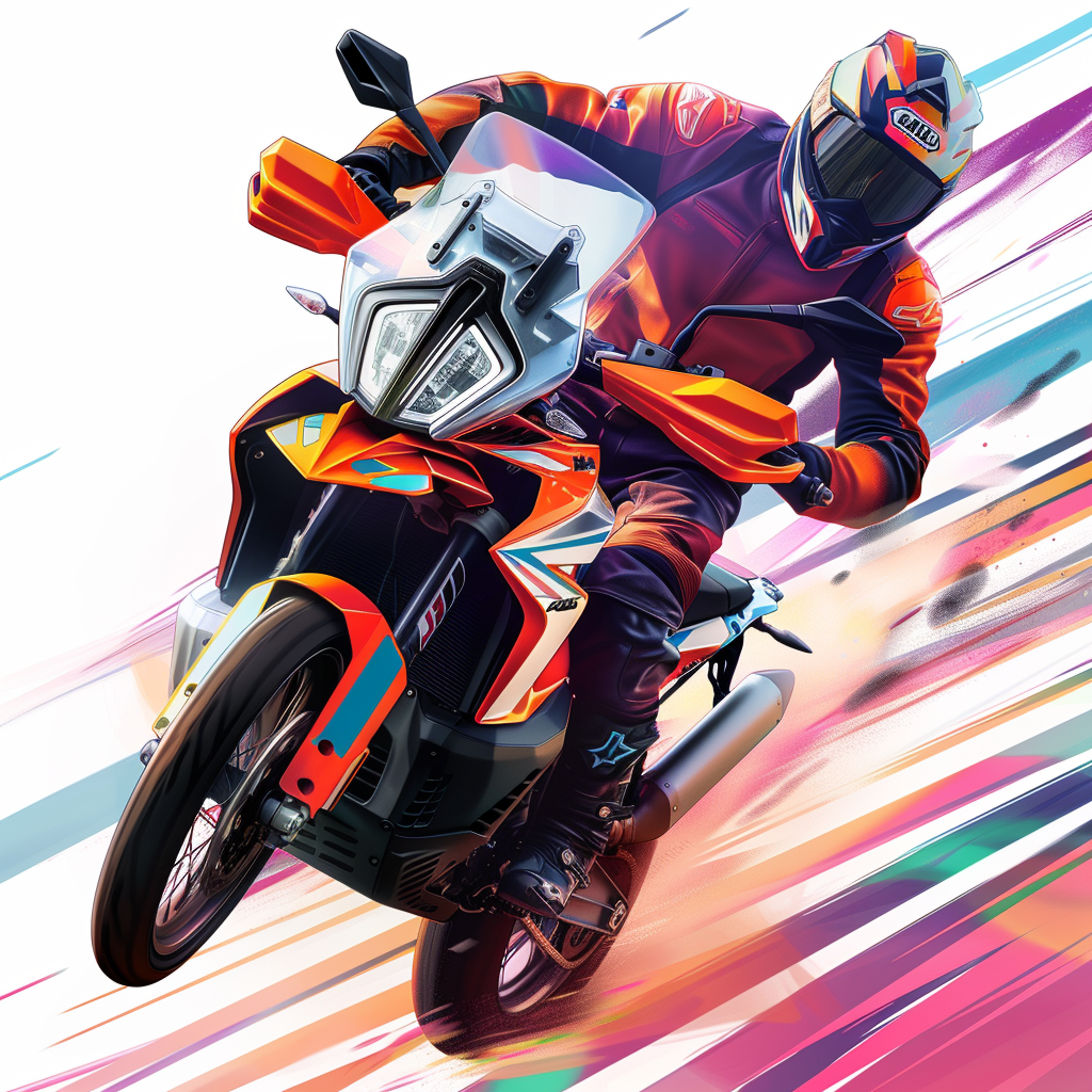 Colorful KTM adventure action shot