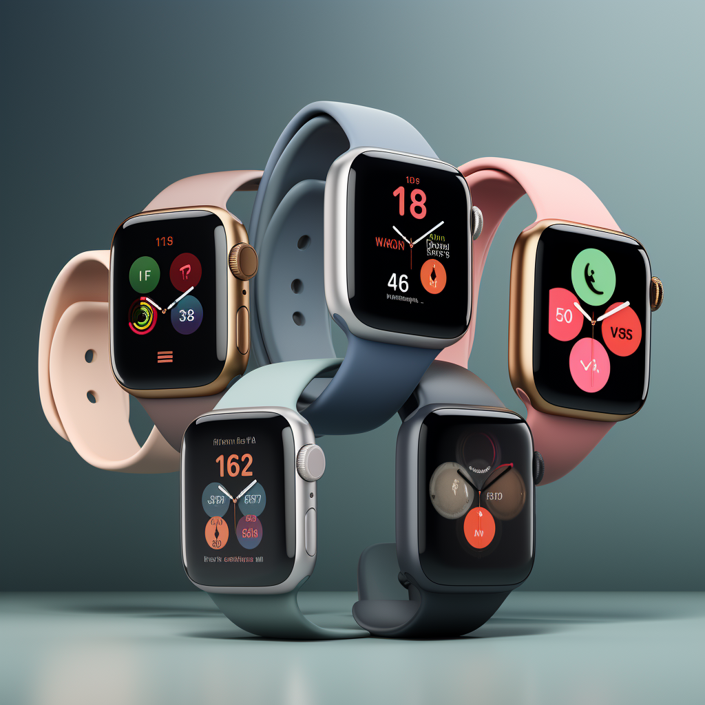 Variety of Apple Watches in Different Colors