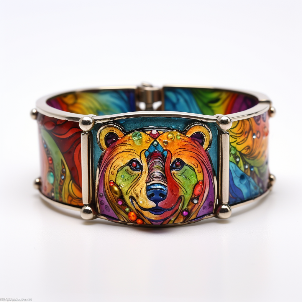 Colorful bear bracelet with cute picture