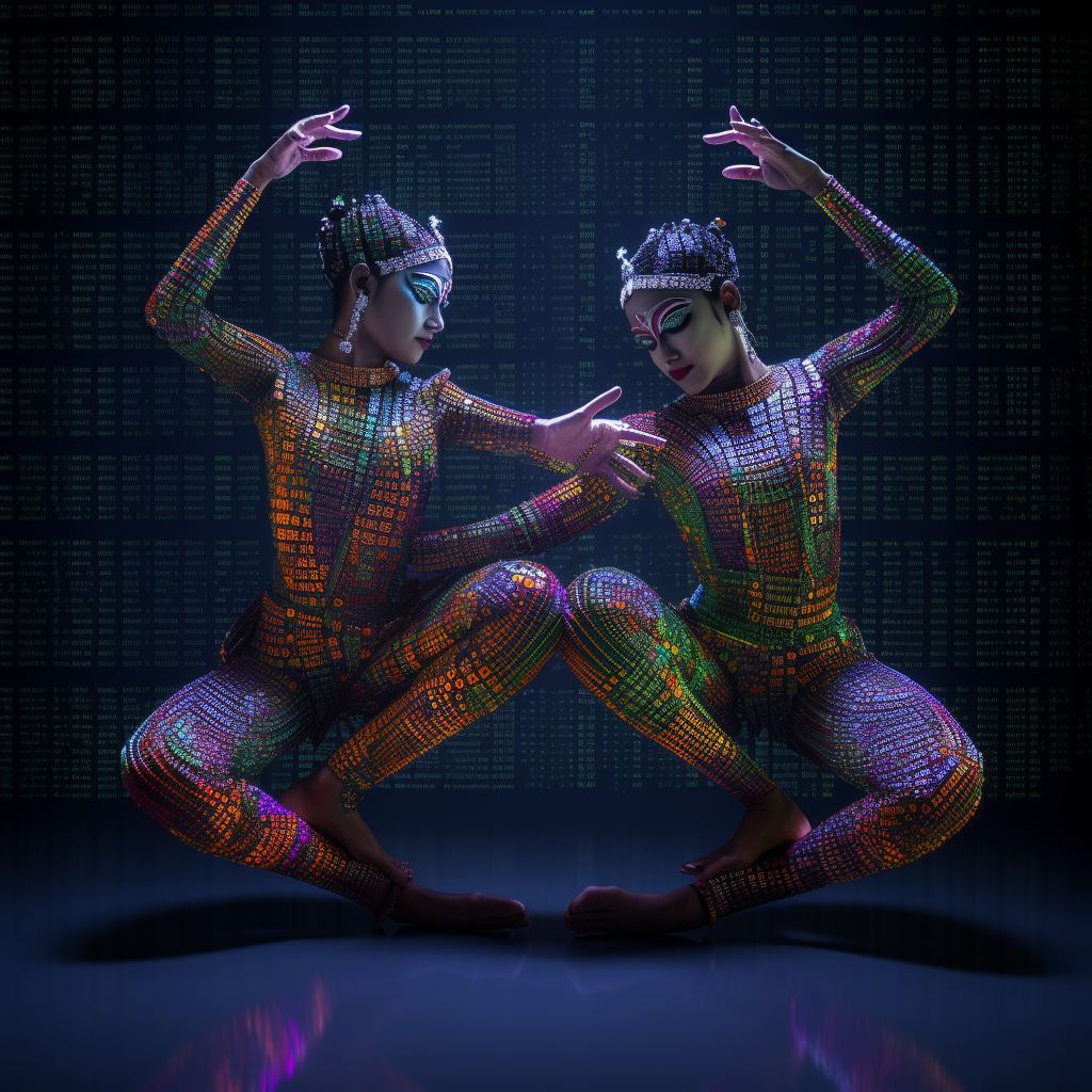 Vibrant Bharatanatyam Dancers Captured in Motion