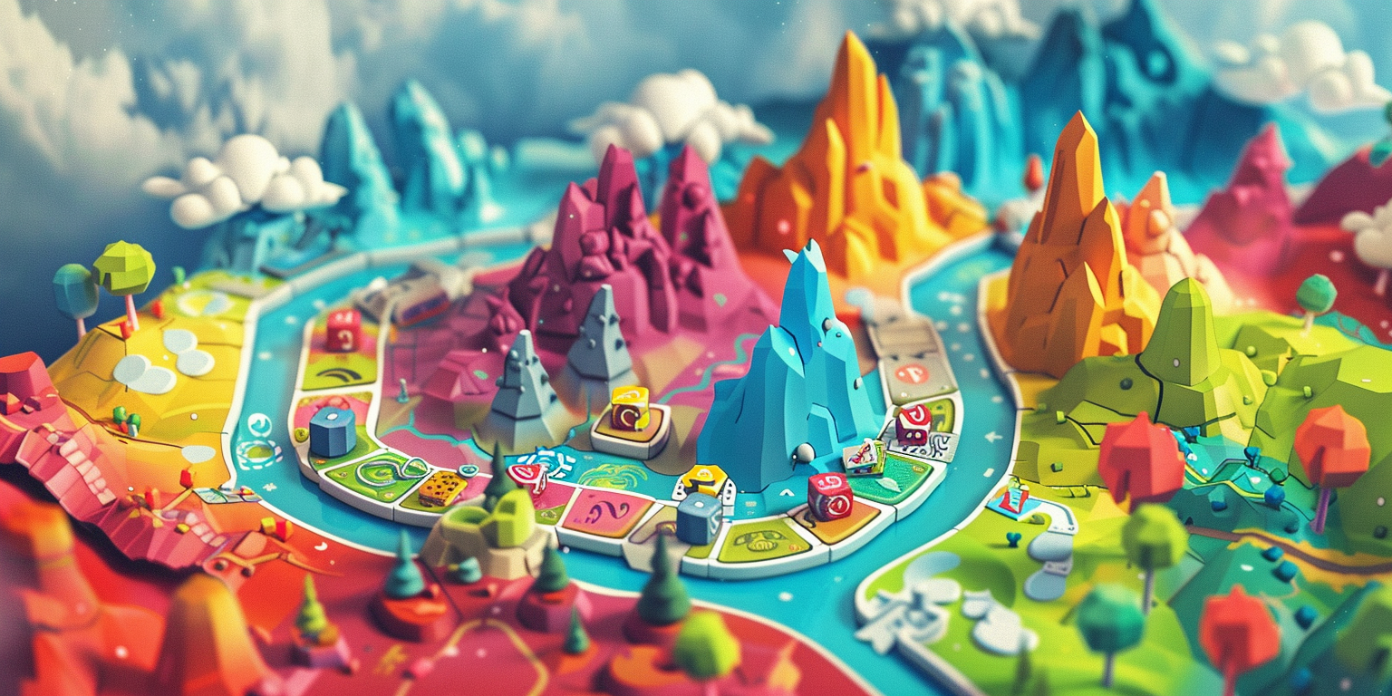 Colorful board game ad image