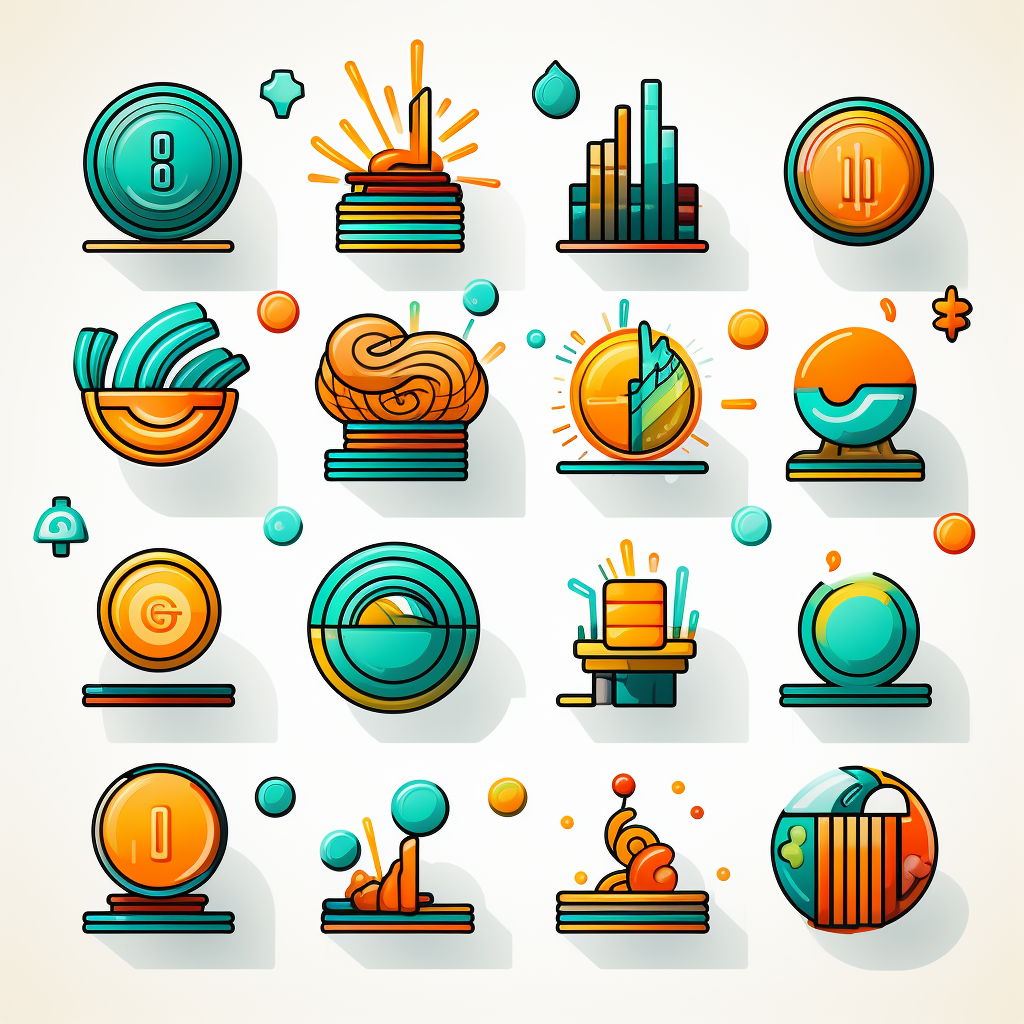 Colorful calming payment dollar symbols